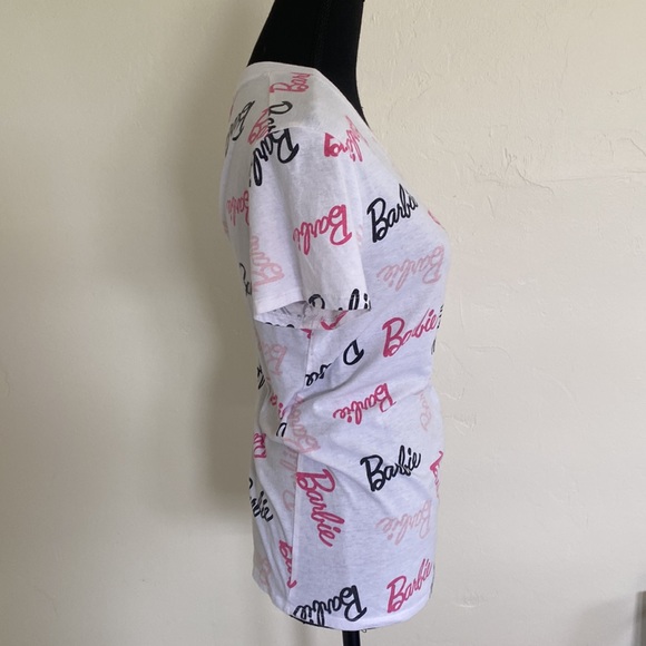 Rue 21 White Super Cute Barbie In Cursive Shirt - Picture 9 of 15